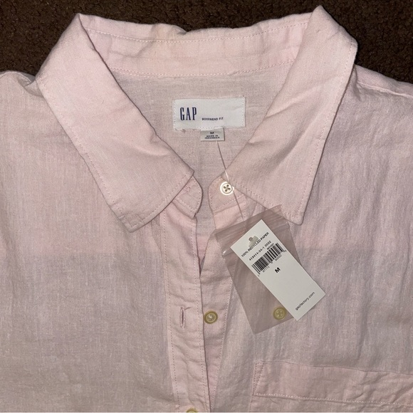 Linen/Cotton Blend Button Down Shirt - Picture 3 of 7